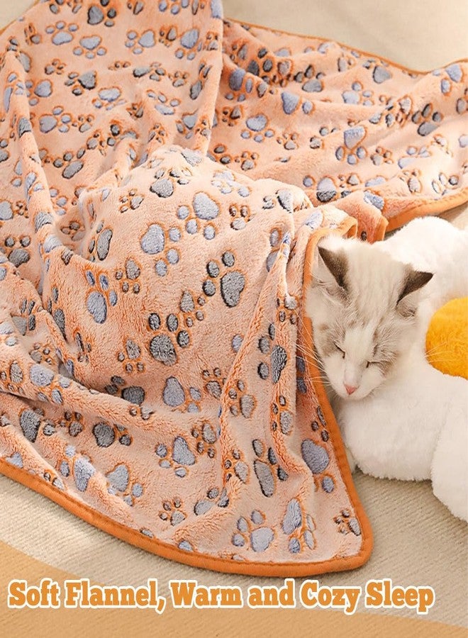 Retainbre 18 Pcs Dog Blankets for Small Dogs Washable Soft Fluffy Fleece Puppy Blankets for Pets Cute Paw Printed Throw for Indoor Cats Kitten Crate (Camel, White, Pink, Gray, Yellow, Dark Gray, 23 X 16 Inch) - Image 2